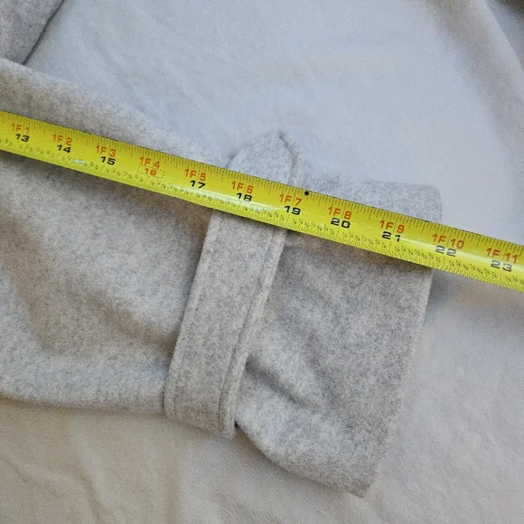 Express Belted Wrap Front Faux Wool Coat Light Gray HAL3 - Picture 12 of 16